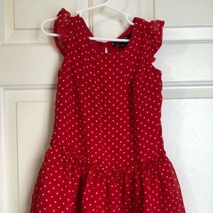 Nautica size 4 girls dress.  Red with white polka dots.